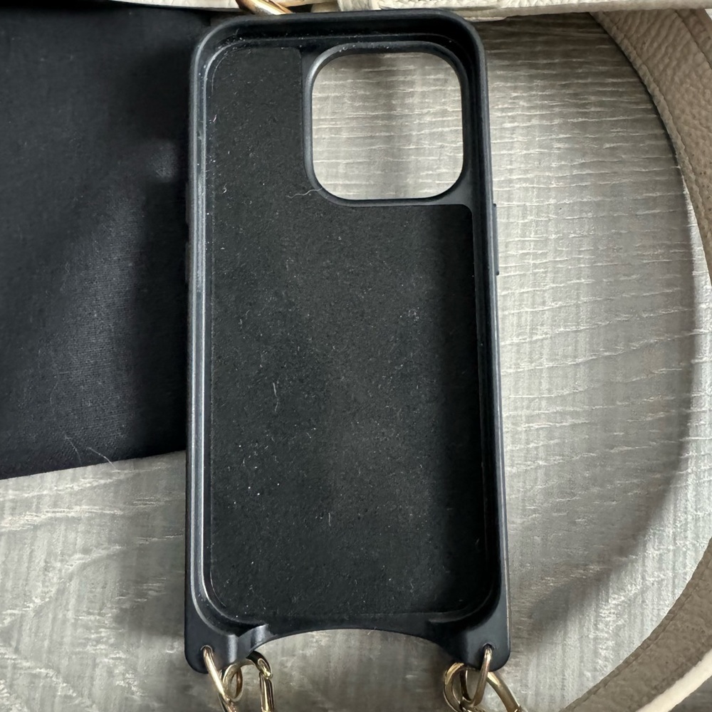 Bandolier Cream and Black Phone Case with Strap for 15 pro - Picture 8 of 12